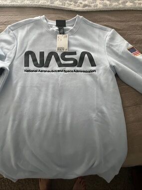 NASA Light Blue Crewneck Sweater - Men, NWOT